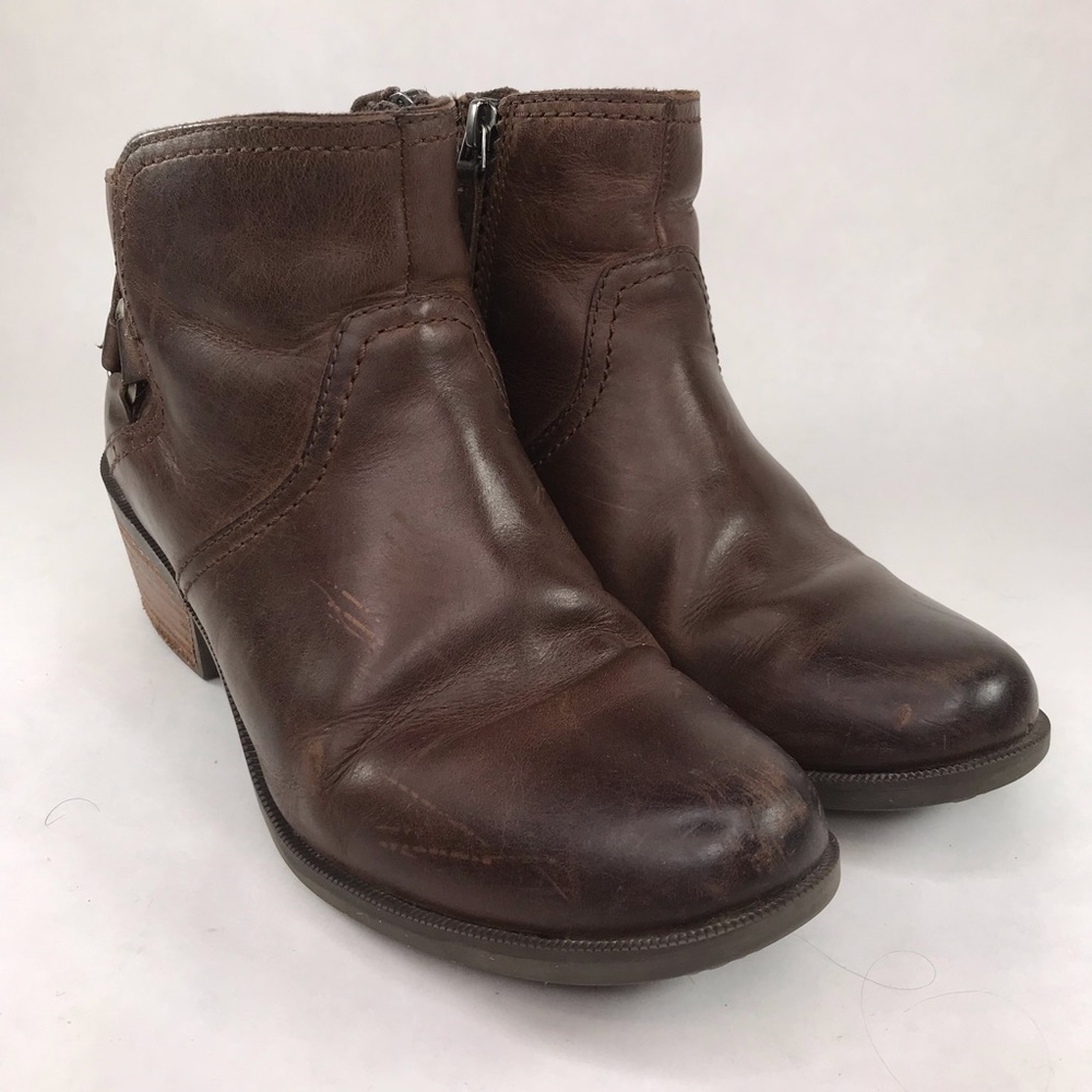 Teva Foxy Brown Leather Ankle Boots Booties 1012462